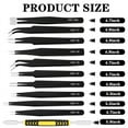 thumbnail image 6 of LUIISIS 12 Pcs Precision Tweezers Set, Premium Craft Tweezers Kit, Stainless Steel Electronic ESD Tweezers, Anti Static Industrial Soldering Tweezers, with Tweezer Storage Bag, 6 of 7