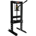 thumbnail image 2 of 6 Ton Hydraulic H-Frame Shop Press – Heavy Duty Floor Press with Adjustable Bed (55-240mm), Steel Plates – Perfect for Garage, Workshop, Bearing and Metal Repair, black, 2 of 6