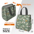 thumbnail image 3 of Cat and Music Note Green Pattern Insulated Lunch Bag for Women Men, Large Portable Soft Cooler Tote, Thermal Food Storage Bag with Pearl Cotton, 8.66L, 8.75"x5.75"x9.5", 3 of 5