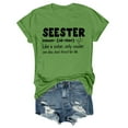 thumbnail image 2 of Fshinging Women's Fashion Casual Top Seester Short Sleeved Pullover Round Neck Top 1, 2 of 4