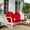 Red, variant on Retro Metal Porch Swing, 4-foot, Teal