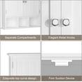 thumbnail image 4 of Bathroom Cabinet Wall Mounted 2-Door with 3 Open Shelves, Wooden Medicine Cabinets with Adjustable Shelf, Space Saver Storage Cabinets Over The Toilet for Bathroom&Living Room, White, 4 of 6