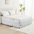 thumbnail image 3 of U-NICE HOME Full/Full XL  14" Drop Wrap Around Bed Skirt - Elastic Pleated Wrinkle Resistant, White, 3 of 6