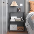 thumbnail image 3 of (2 Pack) M MZG 750lbs 3-Tier Steel Storage Shelf, Grey, 17.7" W x 11.8" D x 26.3" H, 3 of 9
