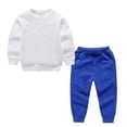 thumbnail image 5 of DJDLJWCJ Boys Sweatsuit Set 2 Piece Long Sleeve Pullover Sweatshirt and Stretch Soft Joggers Sweatpants Blue Size 5, 5 of 10