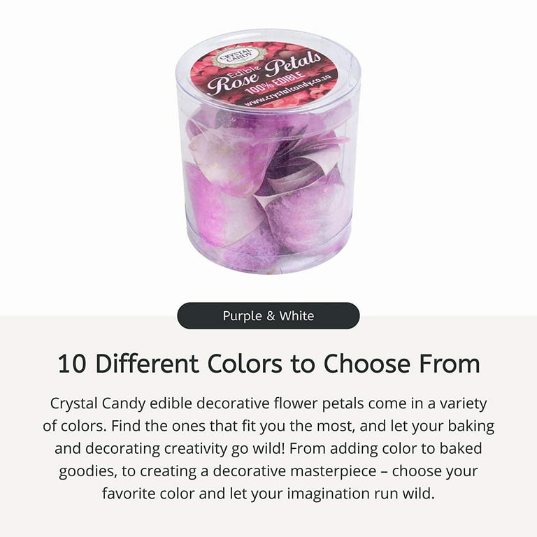 Crystal Candy Candy Purple-&-White Edible Petals - Colorful Edible