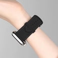 thumbnail image 3 of FIEWESEY Bands Compatible with Apple Watch Band 38mm 40mm 41mm 42mm 44mm 45mm 49mm Men Women, Leather Luxury Nylon Band Strap for Apple Watch Ultra 2 iWatch Series 9 8 7 SE 6 5 4 3 2 1 - Black,38 41, 3 of 7