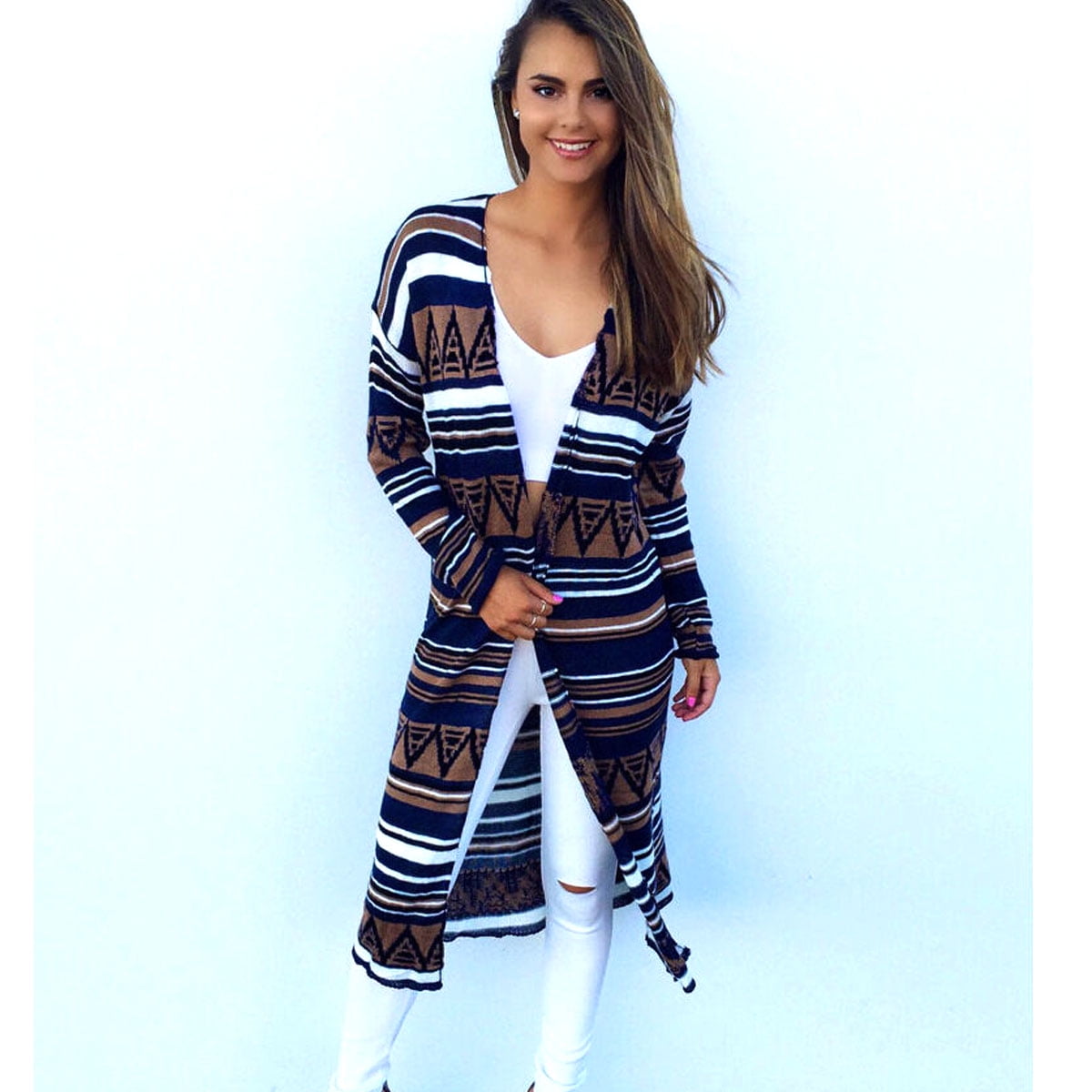 ladies printed cardigans