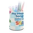 thumbnail image 1 of Fideos y Amigos-theme Cylinder Pen Holder Pencil Organizer with Flannel Lining PVC Leather Material Cardboard Base for study work 10*8CM, 1 of 6
