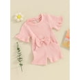 thumbnail image 2 of Bagilaanoe Toddler Baby Girl Summer Jumpsuit Shorts Short Sleeve Bodysuit 6M 12M 24M 3T 4T Kids Casual One Piece Romper, 2 of 8