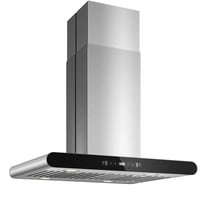 Tiesay 30 Inch Island Range Hood Ceiling Mount,700CFM Gesture/Remote Control LED