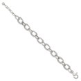 thumbnail image 2 of Sterling Silver Polished Double Link and Faceted Link 8 inch with 1 inch Extender Bracelet, 2 of 5