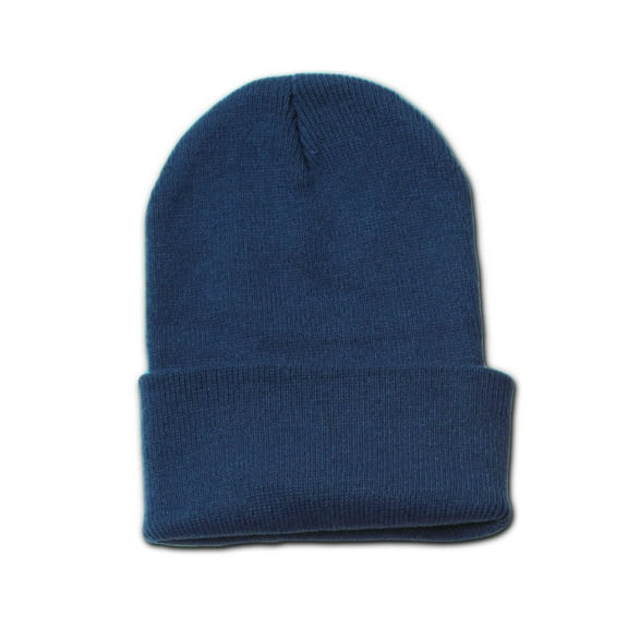 New Solid Winter Long Beanie - Navy 1pc