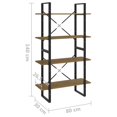 thumbnail image 4 of vidaXL 4-Tier Book Cabinet 80x30x140 cm Solid Pine Wood, 4 of 5
