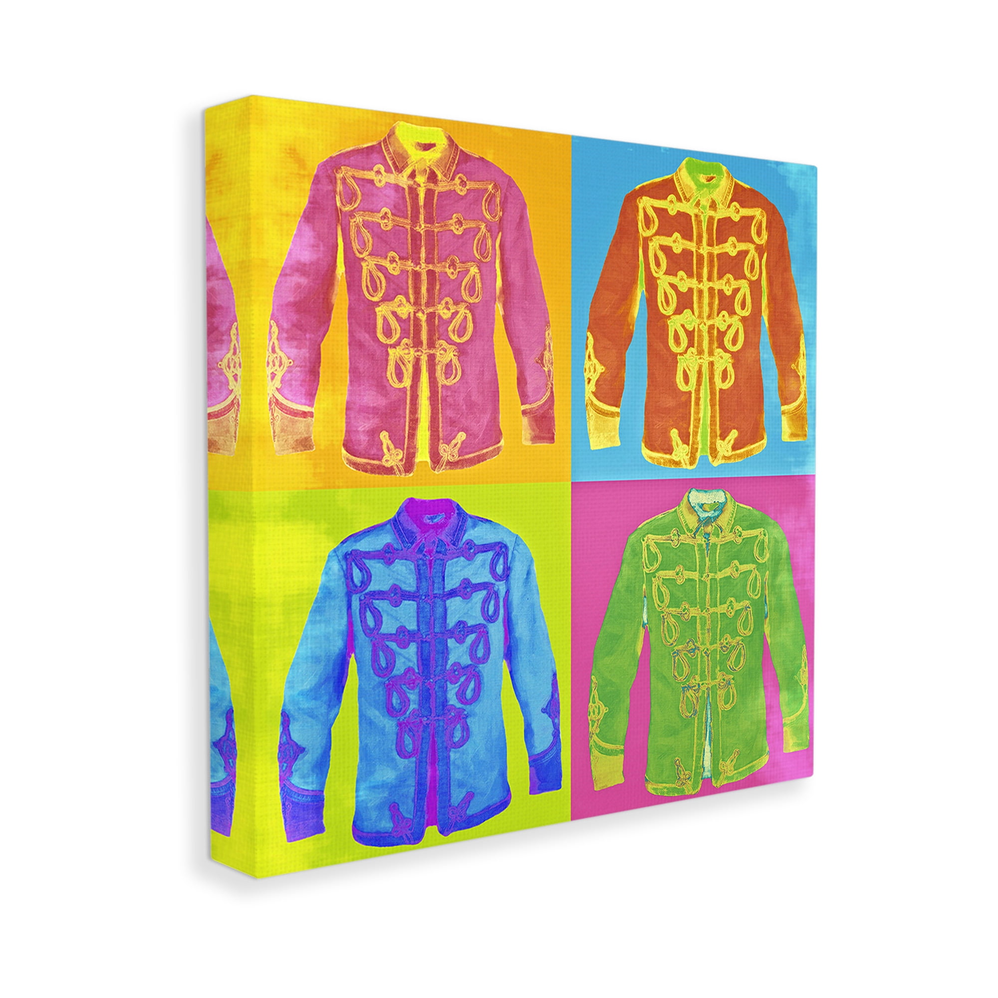 Stupell Industries Modern Hue Jackets Abstract Painting Gallery Wrapped Canvas Art Print Wall Art, 17 x 17