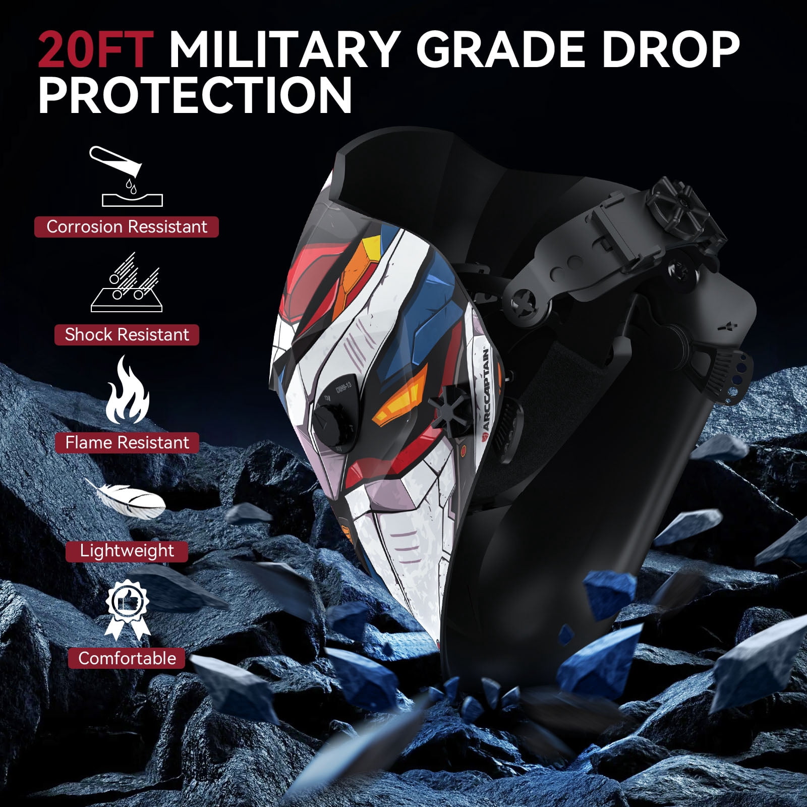 ARCCAPTAIN Welding Helmet Auto Darkening True Color