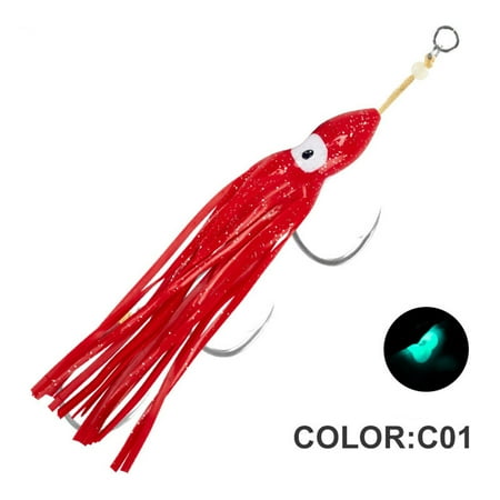 Rooha Jigging Hook Octopus Fishing Soft Lure Trolling Jig Rubber Squid Skirt Artificia Fishing Equipment No 5 No 7