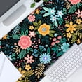thumbnail image 3 of Extended Gaming Mouse Pad, 35.5x15.75 Non-Slip Large Desk Pad Mousepad with Stitched Edges Waterproof Keyboard Mouse Mat Desk Protector for Game, Office and Home, Black Blooming Flowers, 3 of 5