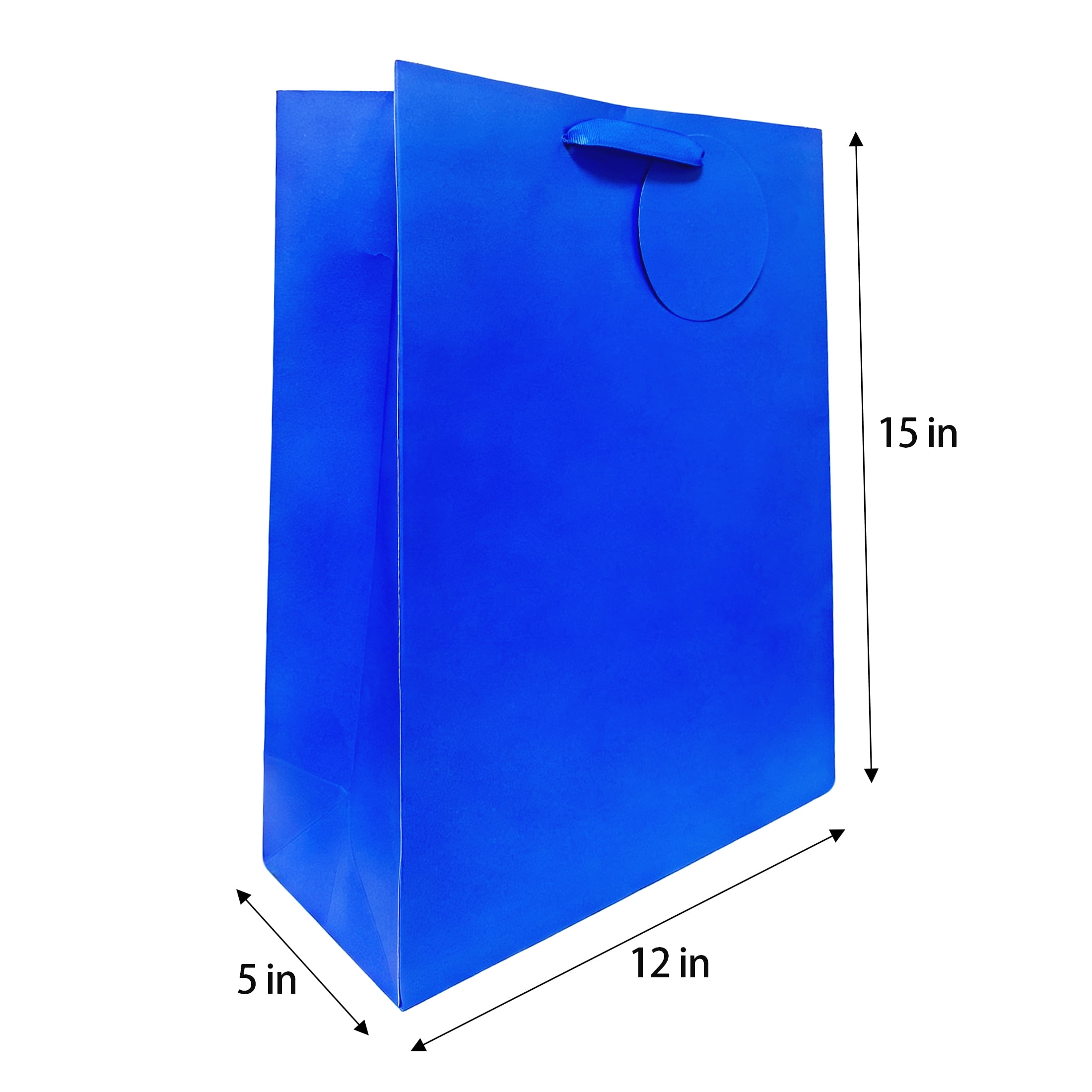 Extra Large Blue Paper Gift Bag, 12" x 5" x 15", by Way To Celebrate