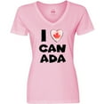 thumbnail image 3 of Inktastic I Love Canada Heart with Maple Leaf Women's V-Neck T-Shirt, 3 of 5
