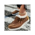 thumbnail image 3 of Woobling Shoes for Women Extra Wide Width Comfort Canvas Sneakers Walking Driving Non Slip On Boat Loafers Size 9 Brown (plush lined) 8.5, 3 of 5