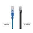 thumbnail image 3 of Monoprice SlimRun Cat6A Ethernet Patch Cable - Network Internet Cord - RJ45, Stranded, UTP, Pure Bare Copper Wire, 30AWG, 2ft, Blue, 10-Pack, 3 of 6