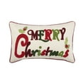 thumbnail image 2 of SAFAVIEH Jingles Merry Christmas 12" x 20" Holiday Pillow, Green/Red/Beige, 2 of 3