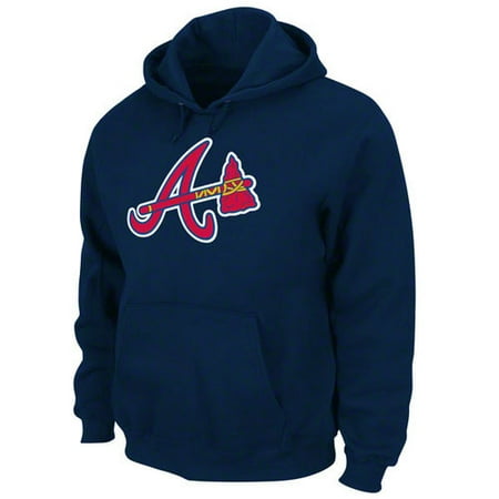 MLB - Atlanta Braves Navy Tek Patch Hooded Sweatshirt