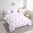 thumbnail image 3 of Feelyou Fashion Bowknot Twin Bedding Sets 7-Piece, Purple Love Heart Bedding Comforter Set, 3 of 8