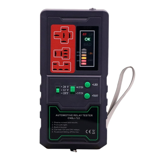 ABS Conveniently Carry Car Relay Tester Working Continuously LED Screen Auto Relay Test Equipment ABS Auto Relay Test Equipment LED Screen For Easy Testing LED Screen Auto Relay Test Equipment Black