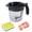 Multicolor, variant on Lilixerw 3-in-1 Oil Separator Bowl with Strainer & Bottom Release,with Vegetable Peeler & Sponge Scrubber,Fat Skimmer for Soup Broth Sauce, Easy to Clean & Durable,Multicolor