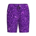thumbnail image 4 of Fotbe Purple Glitter Pajama Shorts for Men, Men's Pajama Bottoms, Sleepwear,Short Pajama Pants-3X-Large, 4 of 9