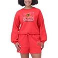 thumbnail image 6 of Women's WEAR by Erin Andrews Red Chicago Blackhawks Washed Fleece Sweatshirt & Shorts Lounge Set, 6 of 6
