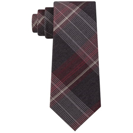 Kenneth Cole Mens Best of Plaid Self-tied Necktie, Red, One