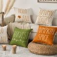 thumbnail image 5 of Sm:)e Pumpkin Harvest Hello Fall Throw Pillow Covers Set of 4 18 x 18 Green Orange Square Seasonal Decorative Farmhouse Outdoor Pillow Case, 5 of 7
