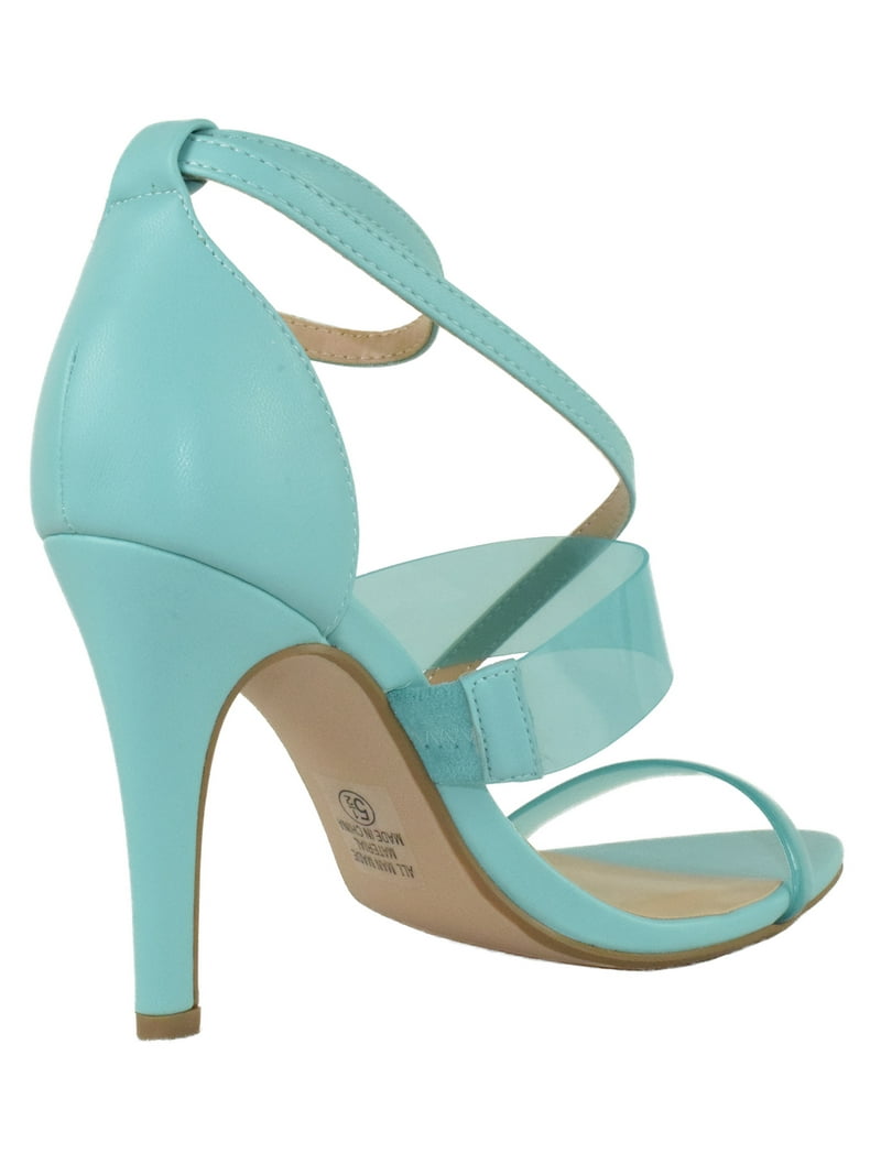 Delicious Women Stiletto High Heels Ankle Multi Clear Straps Open Peep Toe  Lulu-S Turquoise Blue Light Teal 6 - Walmart.com, image size:800x1067