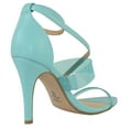 thumbnail image 3 of Delicious Women Stiletto High Heels Ankle Multi Clear Straps Open Peep Toe Lulu-S Turquoise Blue Light Teal 6, 3 of 3