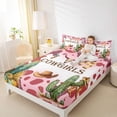 thumbnail image 3 of jejeloiu Cowgirl Watercolor Desert Full Size Sheets Kids,Pink Cow Print Bed Sheets,4-Piece, 3 of 6