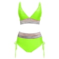 thumbnail image 4 of WILLBEST Trajes de Baño Mujer Completo Conjuntos de Bikini de Cintura Alta Para Mujer Trajes de Baño de Dos Piezas Con Cordón y Bloques de Color, 4 of 5