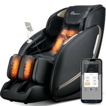Easpearl Massage Chair Full Body Zero Gravity Shiatsu Massager with SL Track,Heat (Black)
