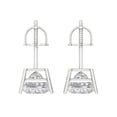 thumbnail image 4 of 4 Ct Princess Cut Studs Clear Crystal 18K White Solid Gold Everyday Dainty Earrings Screw Back, 4 of 7