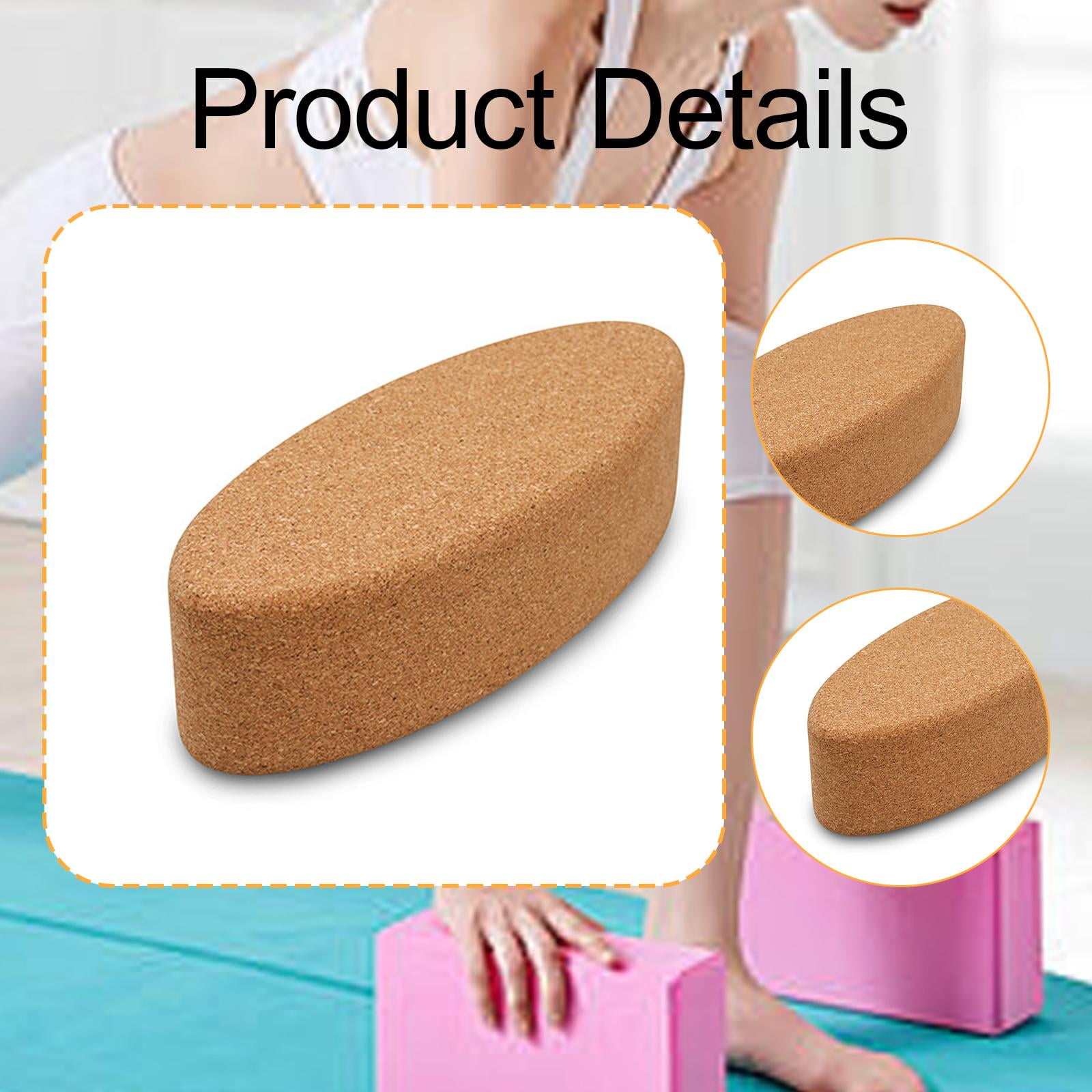 Yoga Block Cork Yoga Brick Supportive Non Slip Lightweight Eco Material for Pilates Home Gym Use