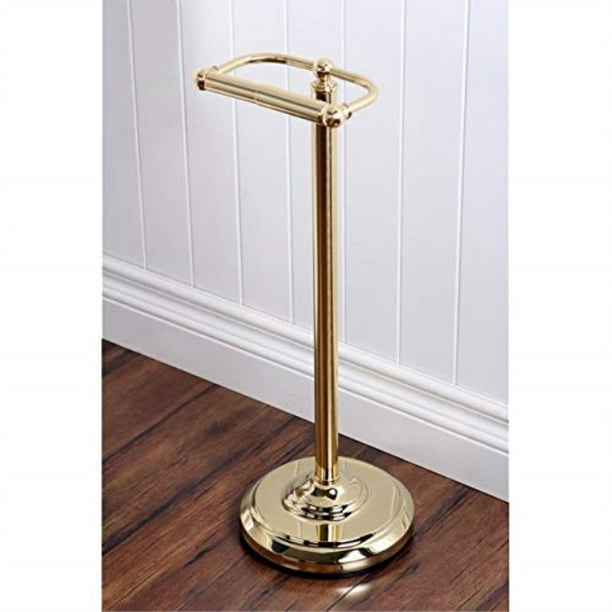 brass standing pivoting toilet paper holder, victorian polished gold