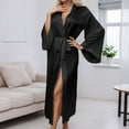 thumbnail image 2 of NAFUU Silk Robes for Women Pajamas Shawl Collar Satin Bathrobe Long Bride Wedding Party Robe Lightweight Sleepwear Elegant V Neck Robes Homewear Comfy Cute Pajamas, 2 of 6