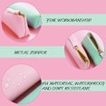 thumbnail image 4 of Leather Pen Pencil Case, 2PCS Cute Slim Pen Bag Small Pencil Pouch Lovely Stationery Bag Portable Cosmetic Bag Zipper Bag for Pen Pencils Markers(Green+Pink), 4 of 5