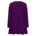thumbnail image 4 of Lovzfmll Robe d'Été pour Femme Couleur Unie Robe à Manches Longues Violet, P, 4 of 5