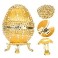 thumbnail image 5 of Vintage Faberge Style Egg Trinket Box ,European Style Shiny Artificial Diamond Enameled Jewelry Box, Limited Edition Collectible, Unique Gift for Home Decor, 5 of 9
