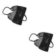 thumbnail image 1 of kurtrusly Fashionable And Functional Straw Beach Bag For Any Occasion Space-saving Blended Straw Handbag black 2Set, 1 of 6
