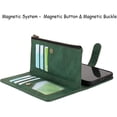 thumbnail image 6 of Wallet Case Compatible with iPhone 12 Pro/iPhone 12,[6 Card Slots] [Wrist Strap] [Stand Feature] Detachable 2 in 1 Magnetic Zipper Leather Slim Cover Case for iPhone 12 Pro,6.1 inch Green, 6 of 16
