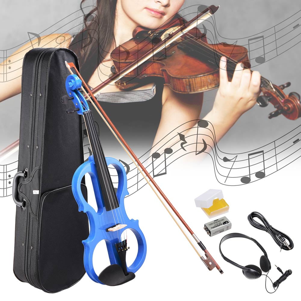 4/4 Electric Violin Full Size Wood Silent Fiddle Stringed Instrument